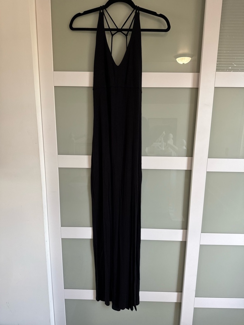 Women’s Black Maxi Dress with Strappy Back